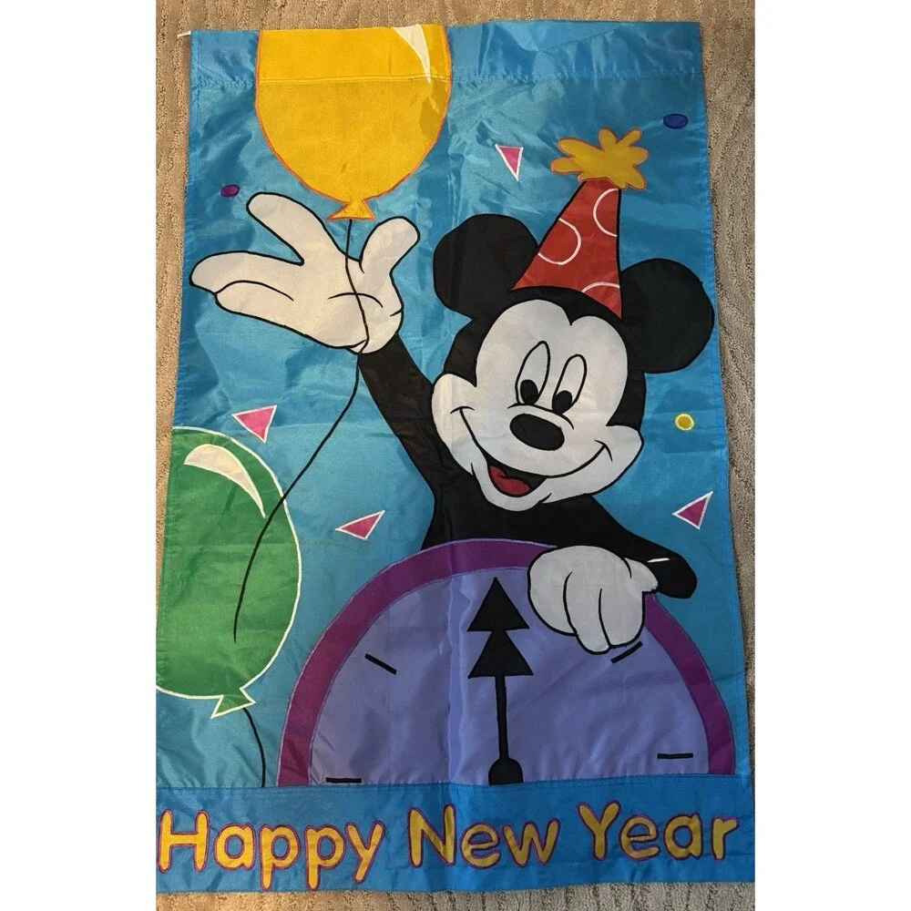 vintage 90s disney Winnie the Pooh & Mickey Holiday Yard Flags